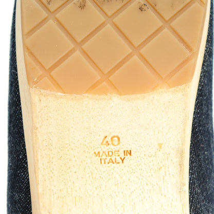 Chanel Denim Wooden CC Clogs 40 Dark Blue 7 of 10