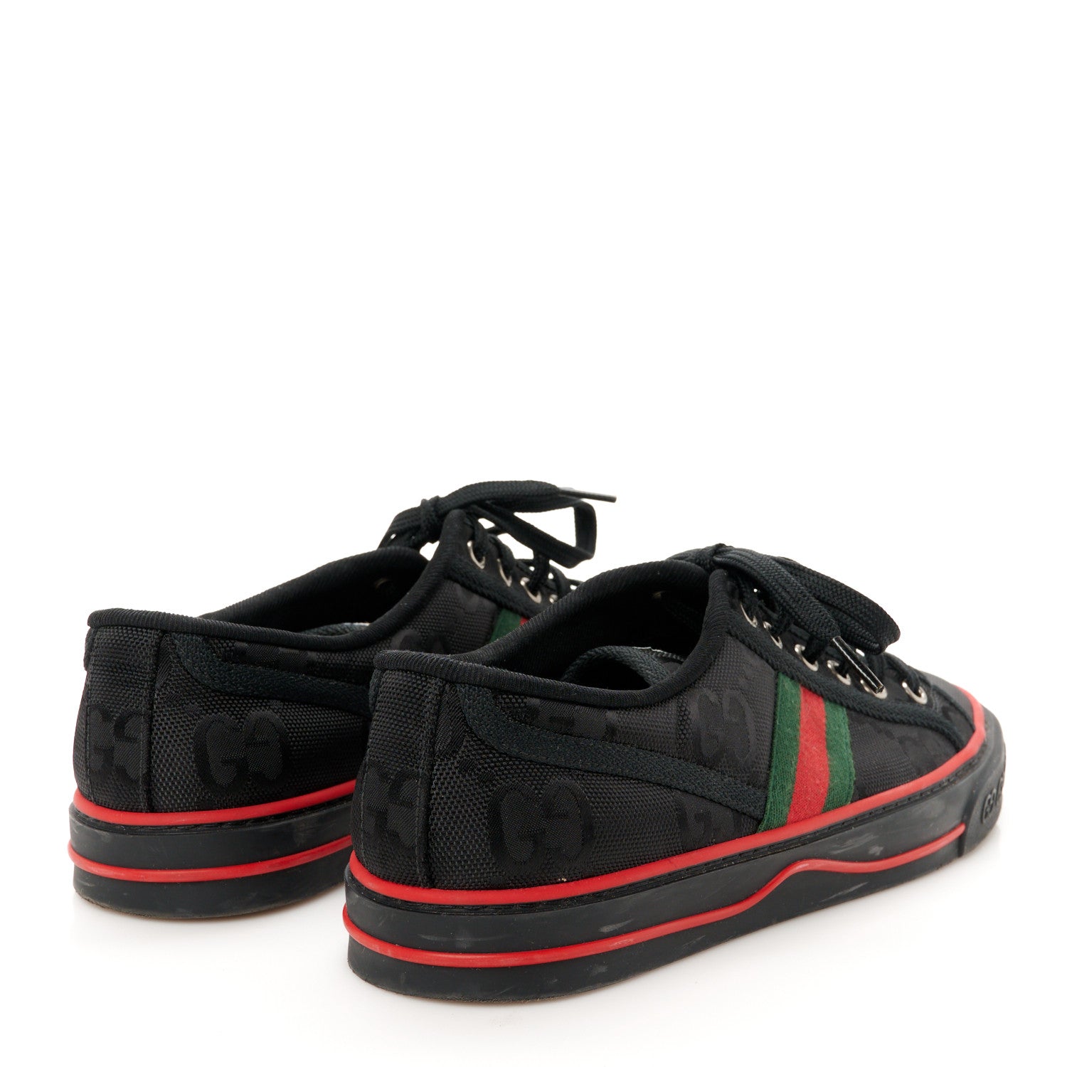 Gucci Econyl Nylon Web Monogram Off The Grid Womens 1977 Tennis Sneakers 40 Black 5 of 9