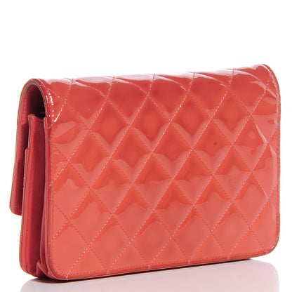 Chanel Patent Quilted Brilliant Wallet On Chain WOC Pink 3 of 8