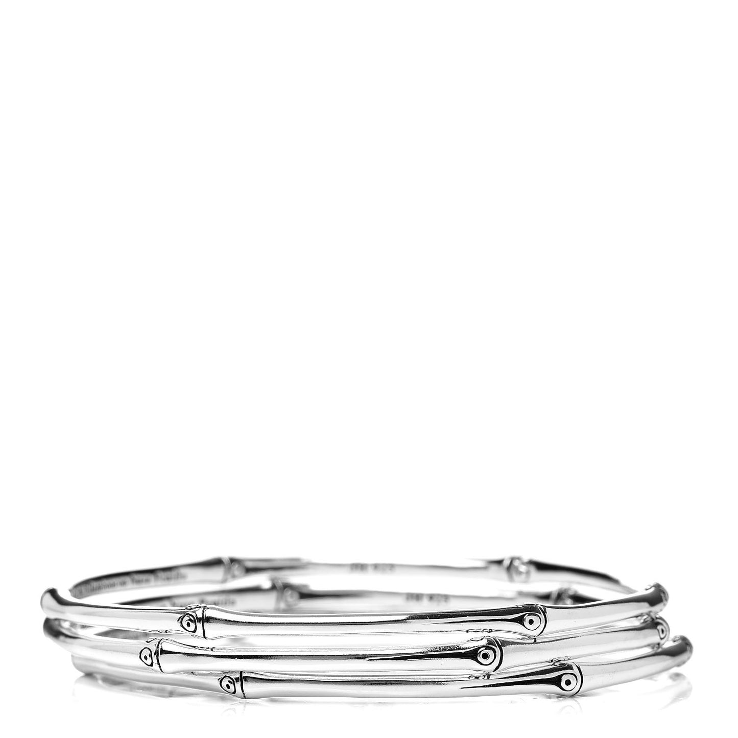 Sterling Silver Bamboo Bangle Bracelet Set of 3