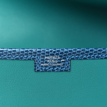 Hermes Swift Lizard Jige Elan Touch 29 Clutch Bleu Paon Mykonos 6 of 9