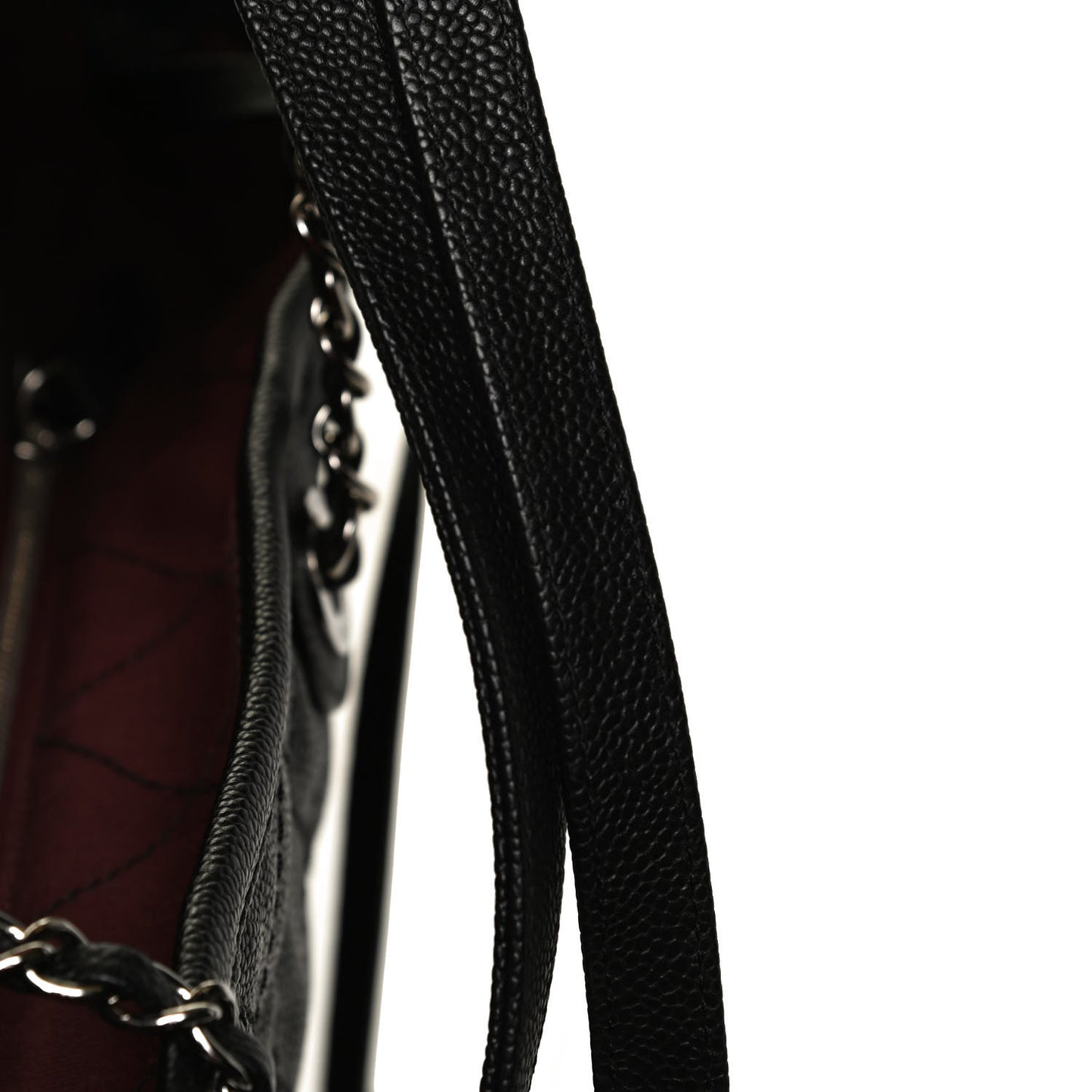 Grained Calfskin Quilted Small Daily Shopping Tote Black