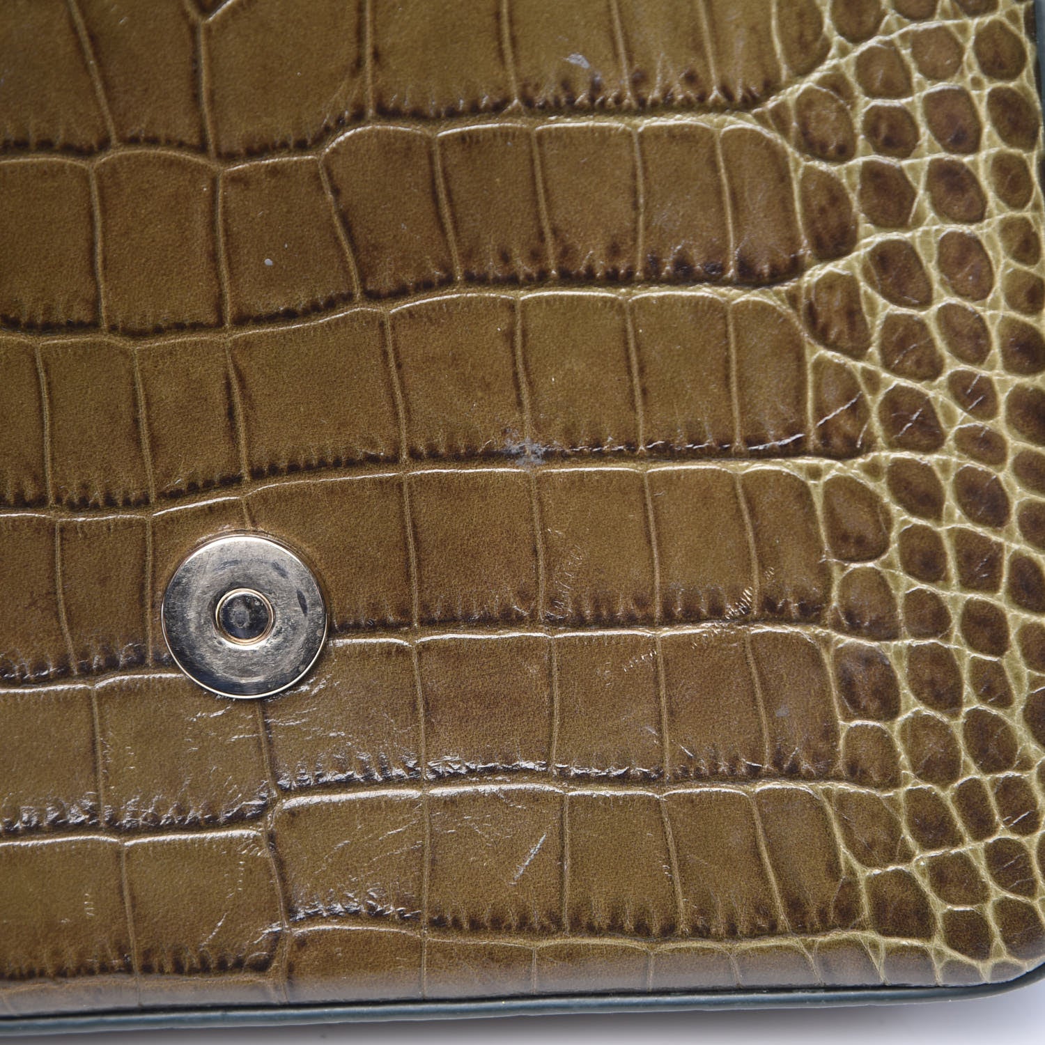 Givenchy Calfskin Crocodile Embossed Mini Nobile Shoulder Bag Khaki 10 of 10