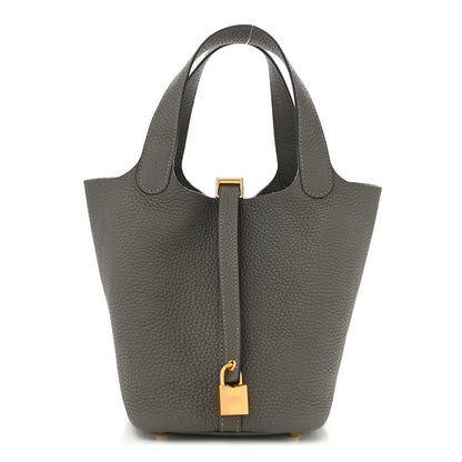 Hermes Taurillon Clemence Picotin Lock 18 PM Gris Meyer 1 of 12