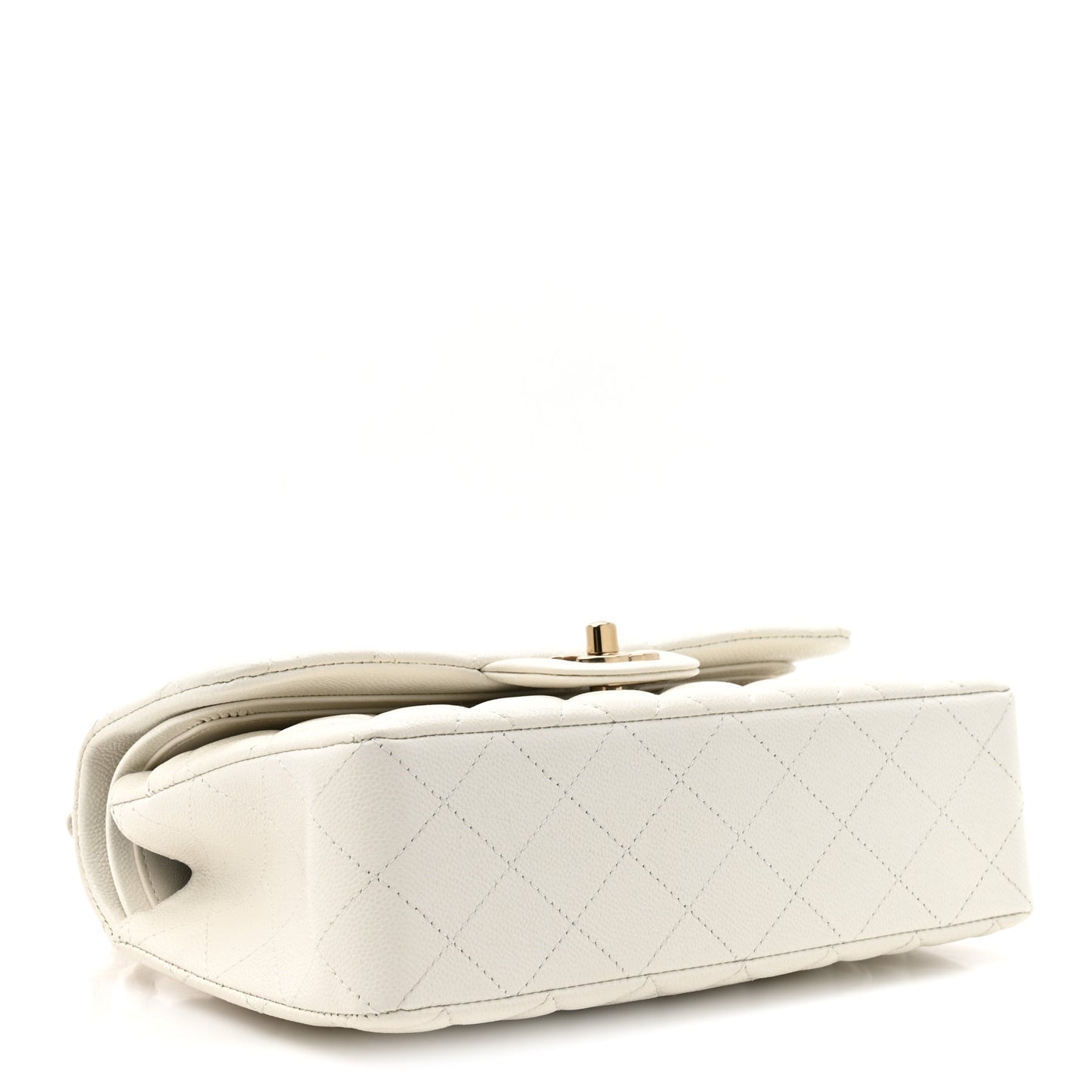 Caviar Quilted Small Double Flap White