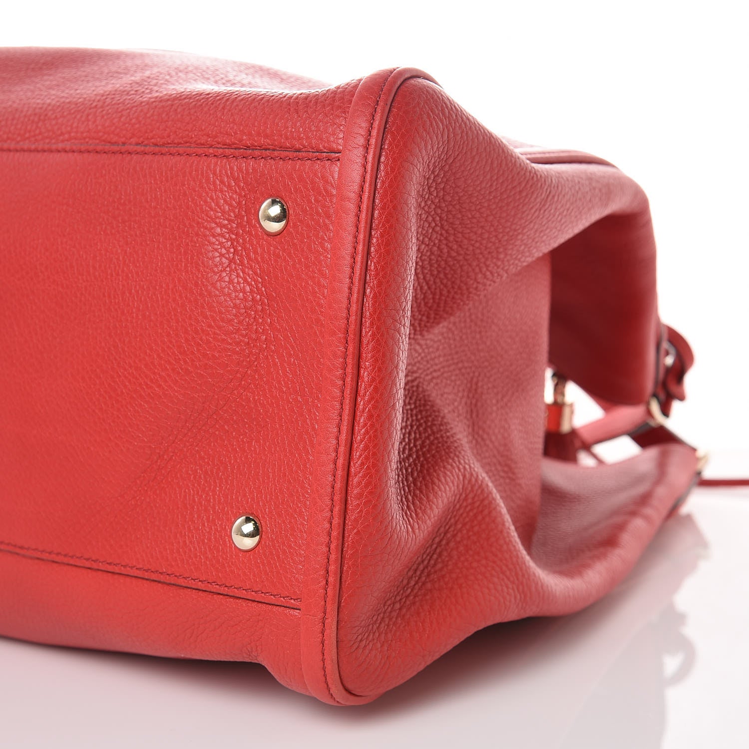 Gucci Pebbled Calfskin Large Soho Shoulder Bag Red 5 of 15