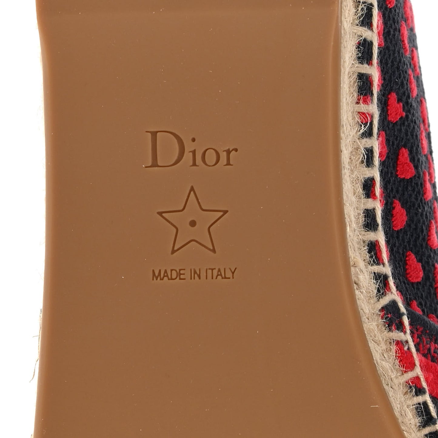 Cotton Embroidered Hearts Granville Espadrille 38 Blue Red