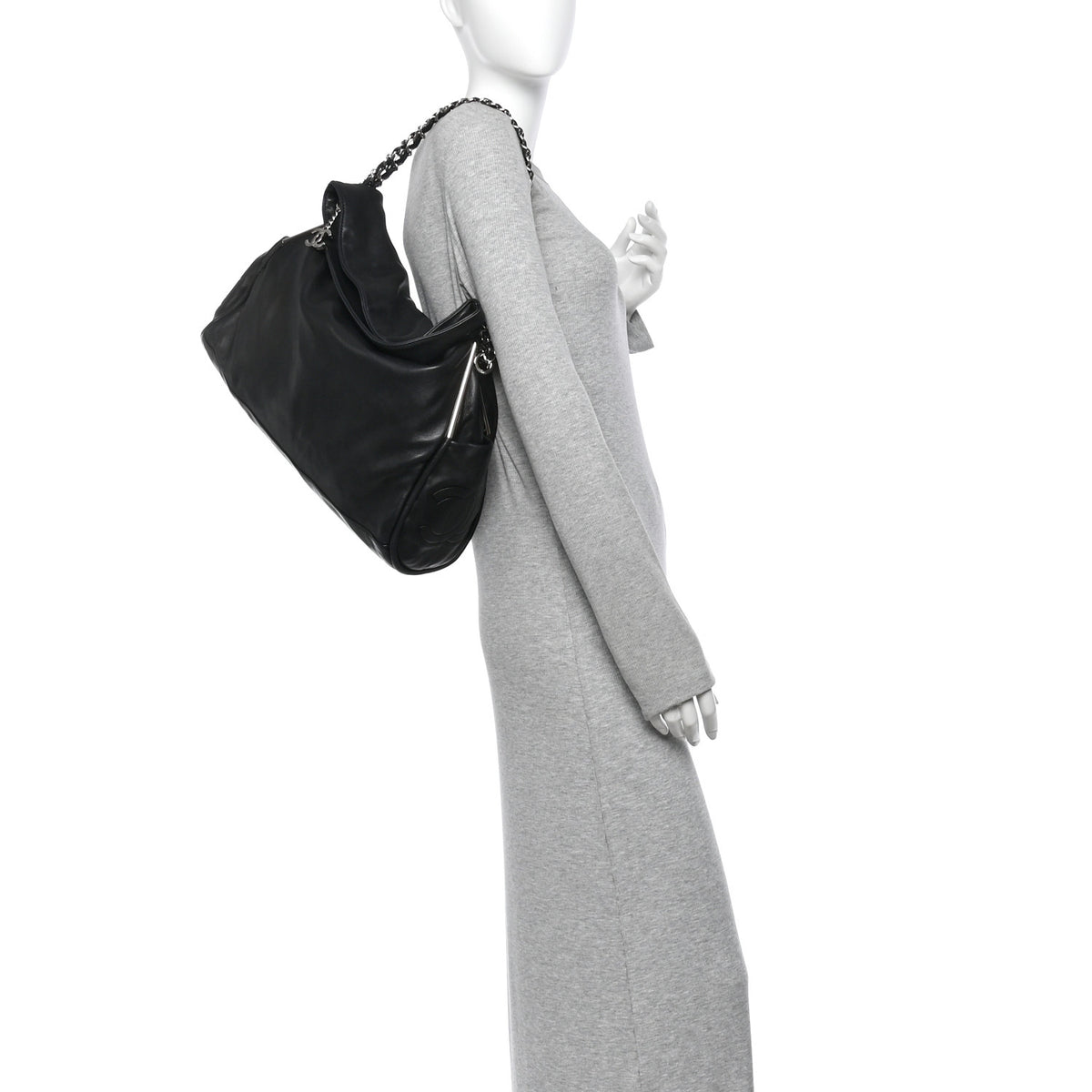 Lambskin Large Ultimate Soft Tote Black