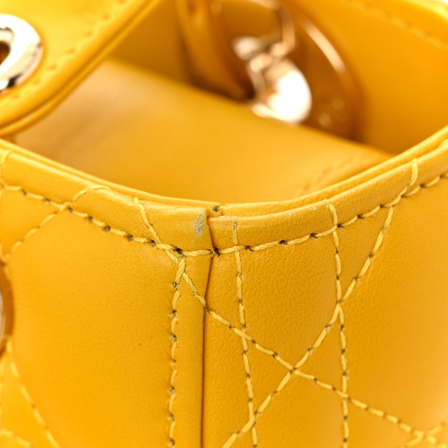 Christian Dior Lambskin Cannage Gradient Small My ABCDior Lady Dior Yellow 15 of 17