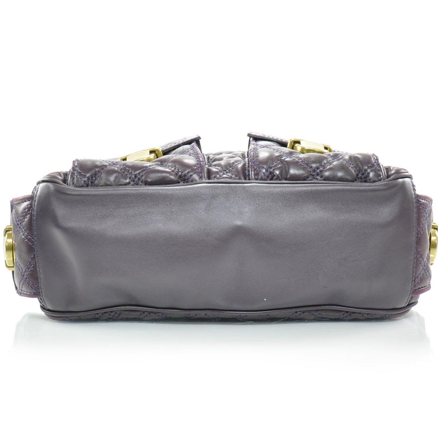 Leather Quilted Multipocket Hobo Violet