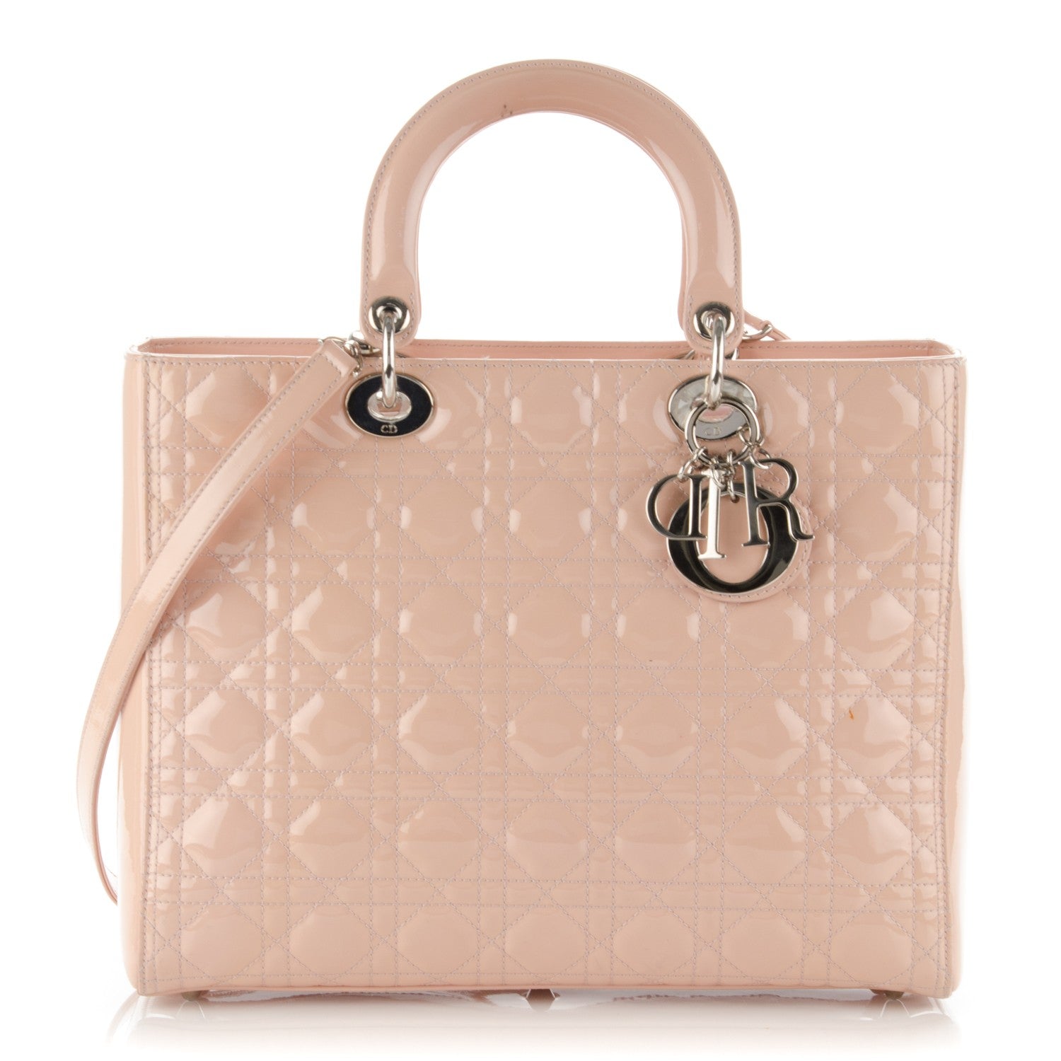 Christian Dior Patent Cannage Large Lady Dior Light Pink 1 of 10