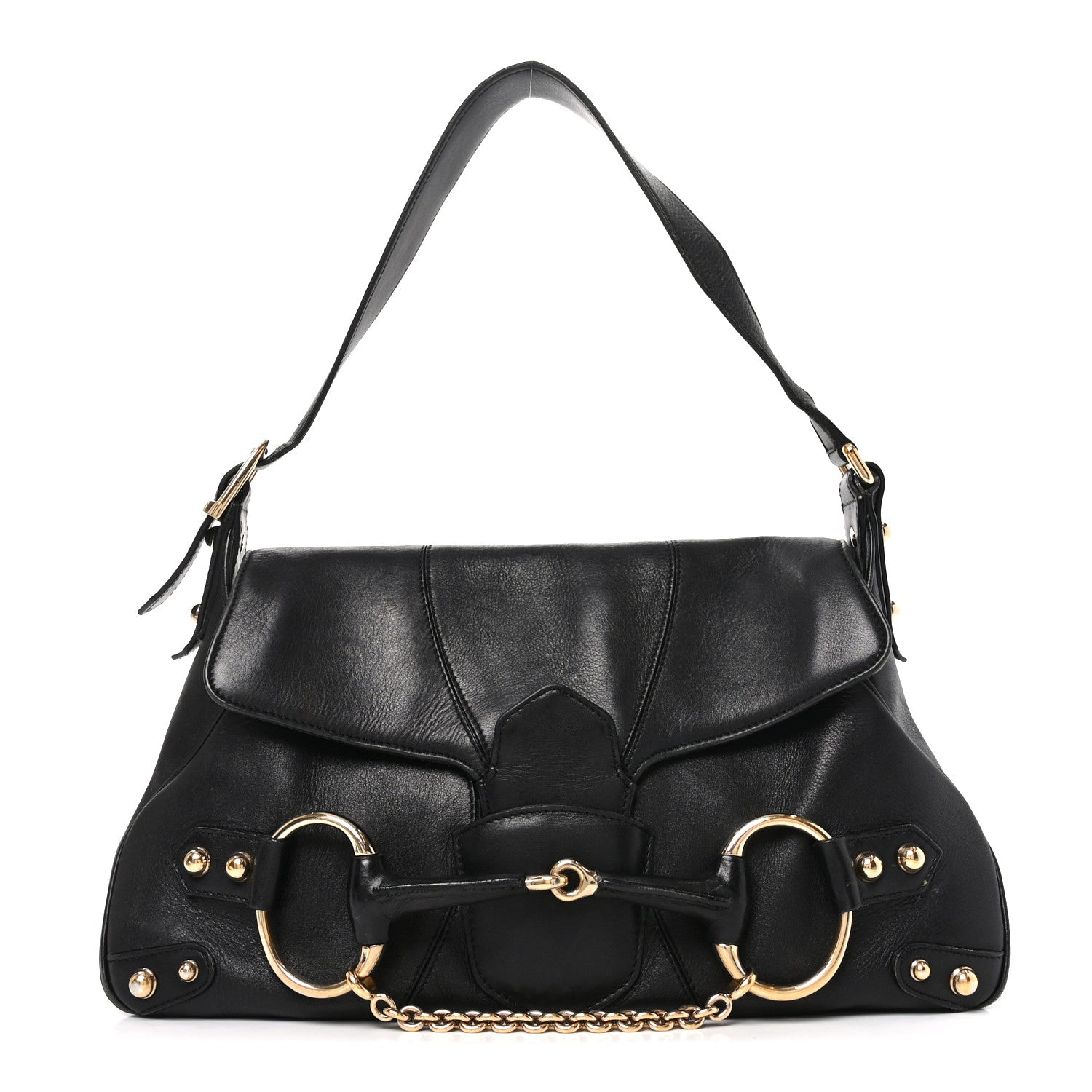 Gucci Calfskin Horsebit Flap Black 1 of 10