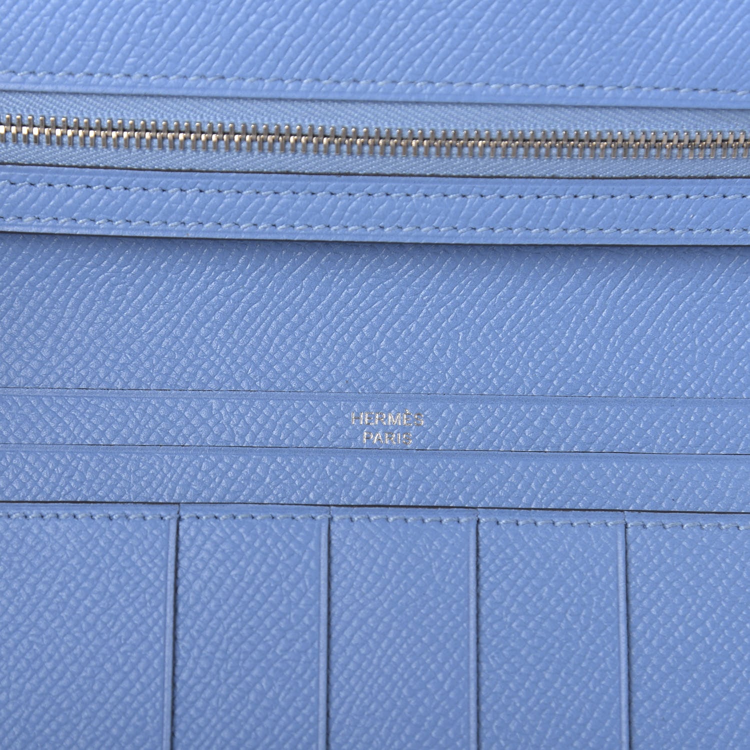 Hermes Epsom Bearn Gusset Wallet Bleu Paradis 8 of 10