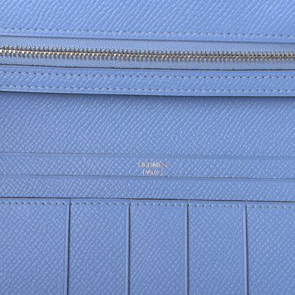Hermes Epsom Bearn Gusset Wallet Bleu Paradis 8 of 10