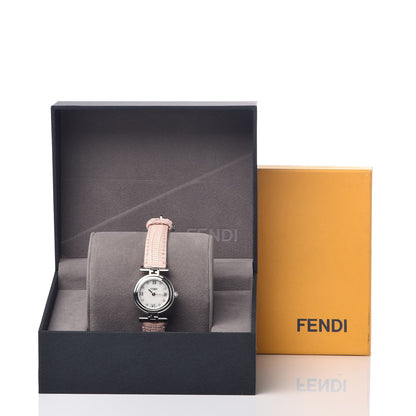Fendi Stainless Steel Calfskin Diamond Pink Mother of Pearl 23mm Moda Quartz Watch 8 of 8