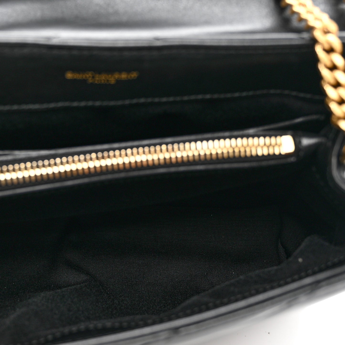 Calfskin Y Quilted Monogram Small Loulou Chain Satchel Black