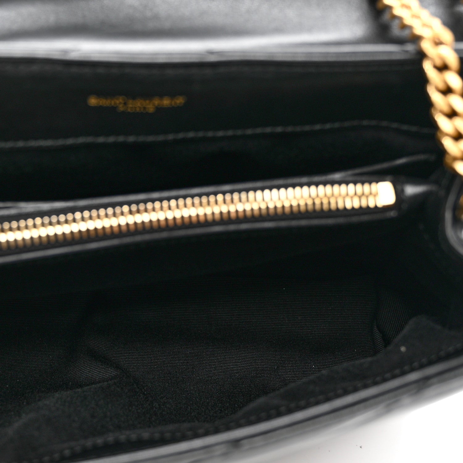 Saint Laurent Calfskin Y Quilted Monogram Small Loulou Chain Satchel Black 5 of 9