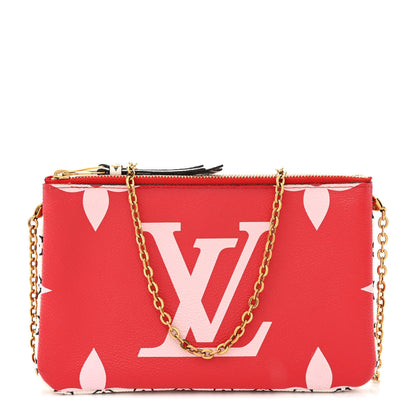 Louis Vuitton Monogram Giant Double Zip Pochette Rouge 1 of 11