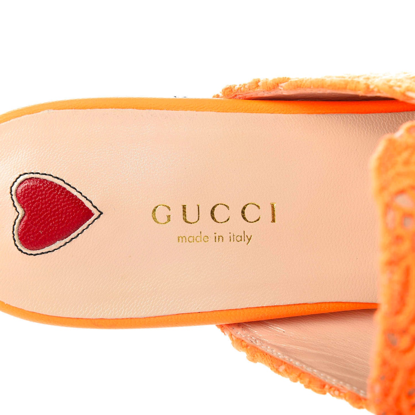 Lace Malaga Kid Womens Princetown Slippers 38 Orange Fluo Skin Rose