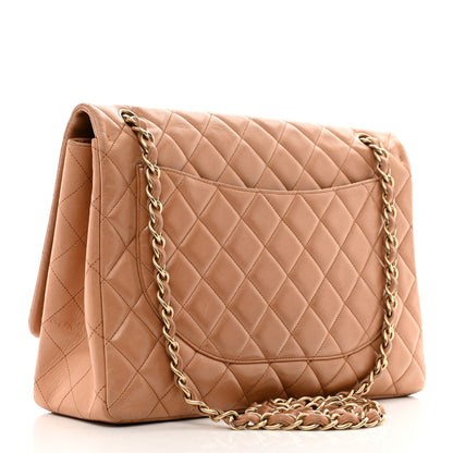 Chanel Lambskin Quilted Maxi Single Flap Dark Beige 3 of 12