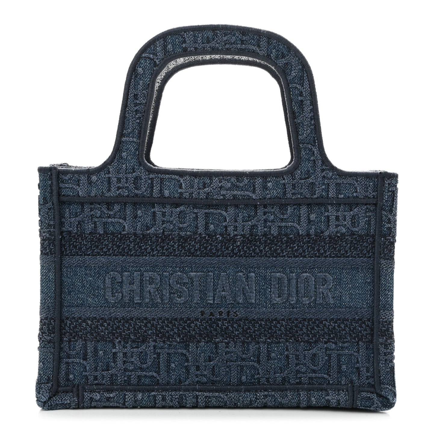 Oblique Denim Mini Book Tote Blue
