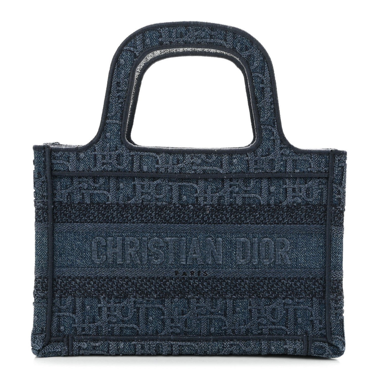Christian Dior Oblique Denim Mini Book Tote Blue 1 of 12