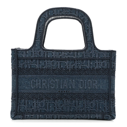 Christian Dior Oblique Denim Mini Book Tote Blue 1 of 12