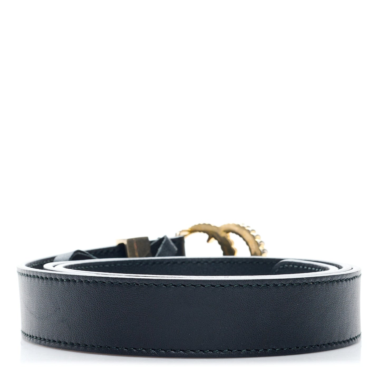 Moon Calfskin Torchon Double G 25mm Belt 85 34 Black