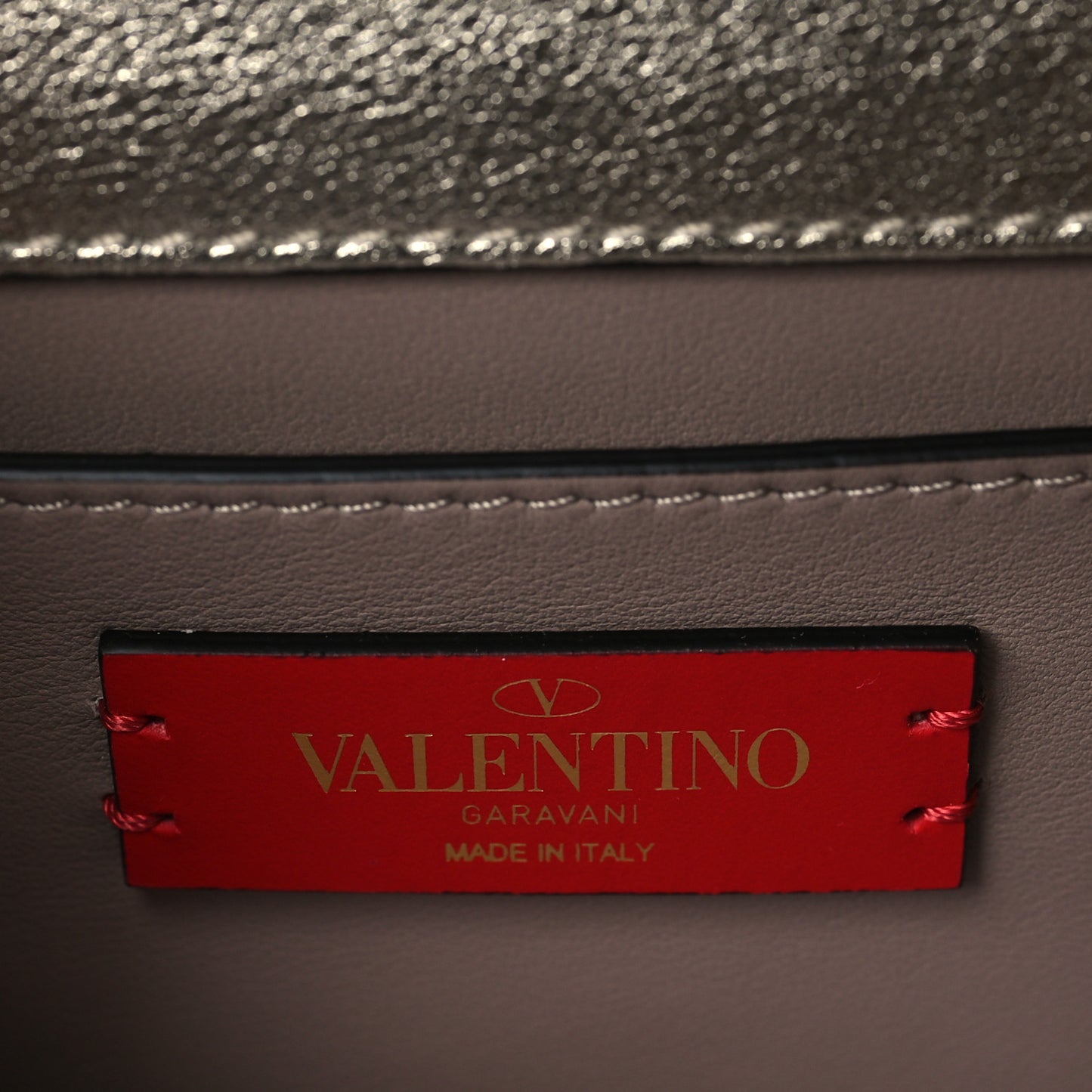 Metallic Calfskin Micro VSling Shoulder Bag Sahara