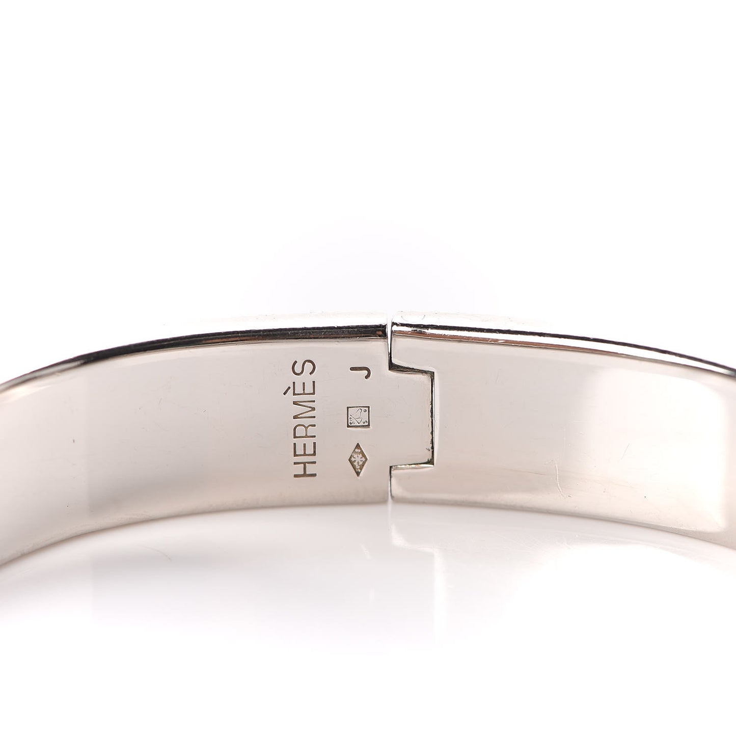 Enamel Narrow Clic Clac H Bracelet PM White