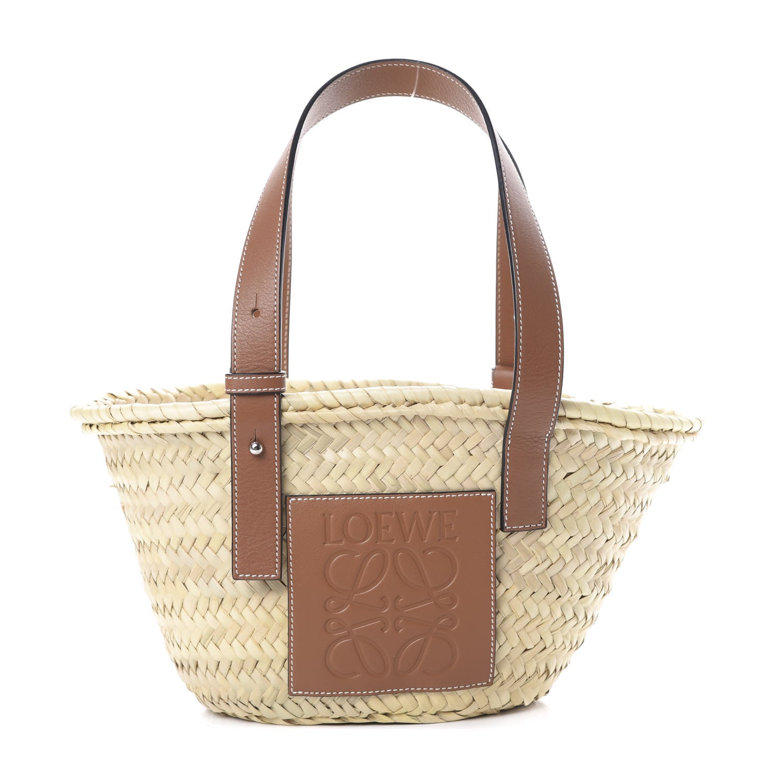 Loewe Raffia Small Basket Tote Bag Natural Tan 1 of 9
