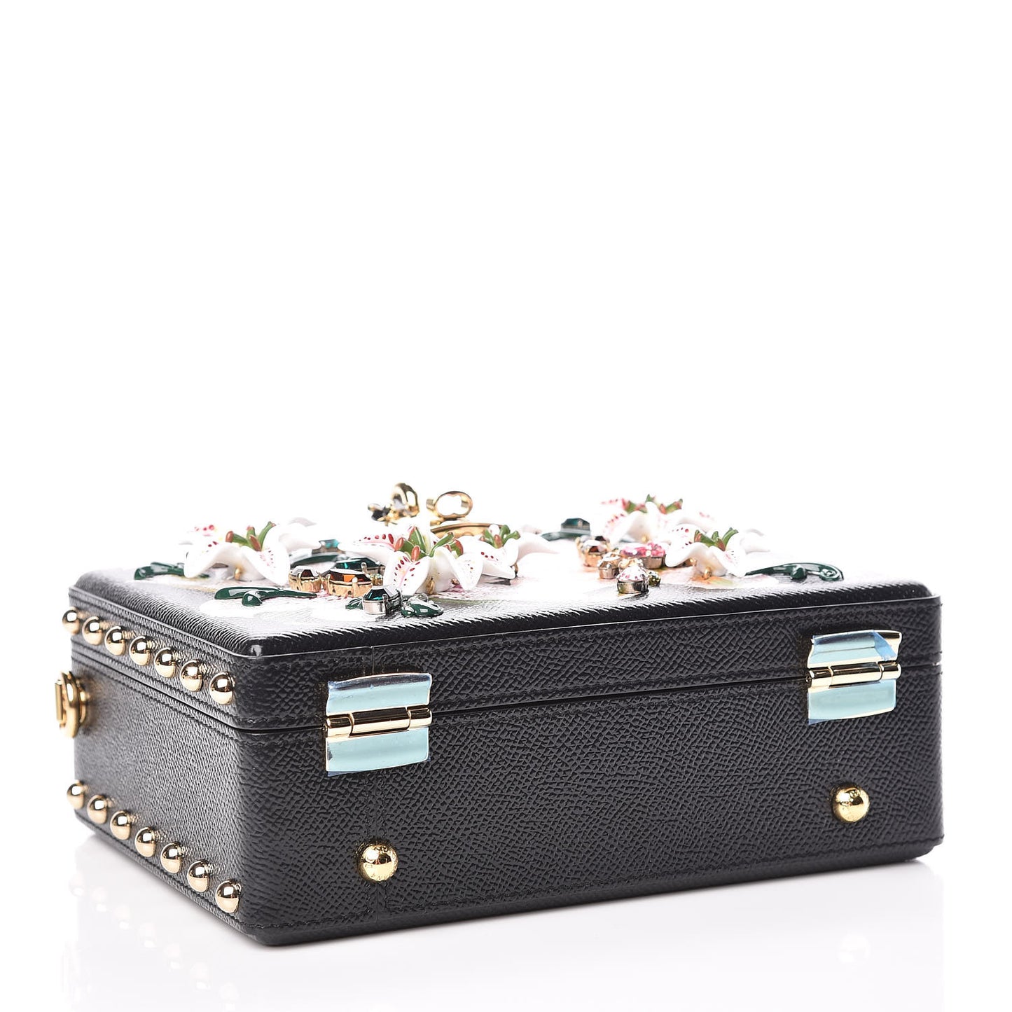 Dauphine Crystal Embellished Box Bag Black Multicolor