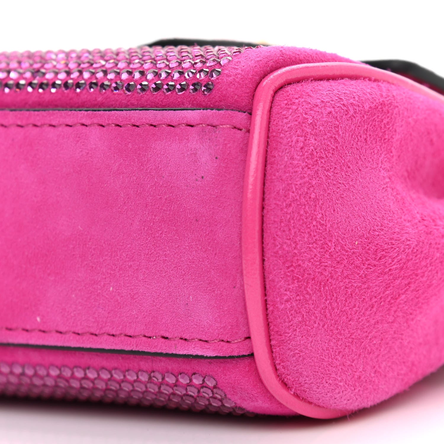 Versace Suede Crystal Studded Micro La Medusa Bag Pink 6 of 9
