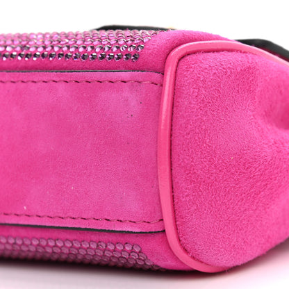 Versace Suede Crystal Studded Micro La Medusa Bag Pink 6 of 9