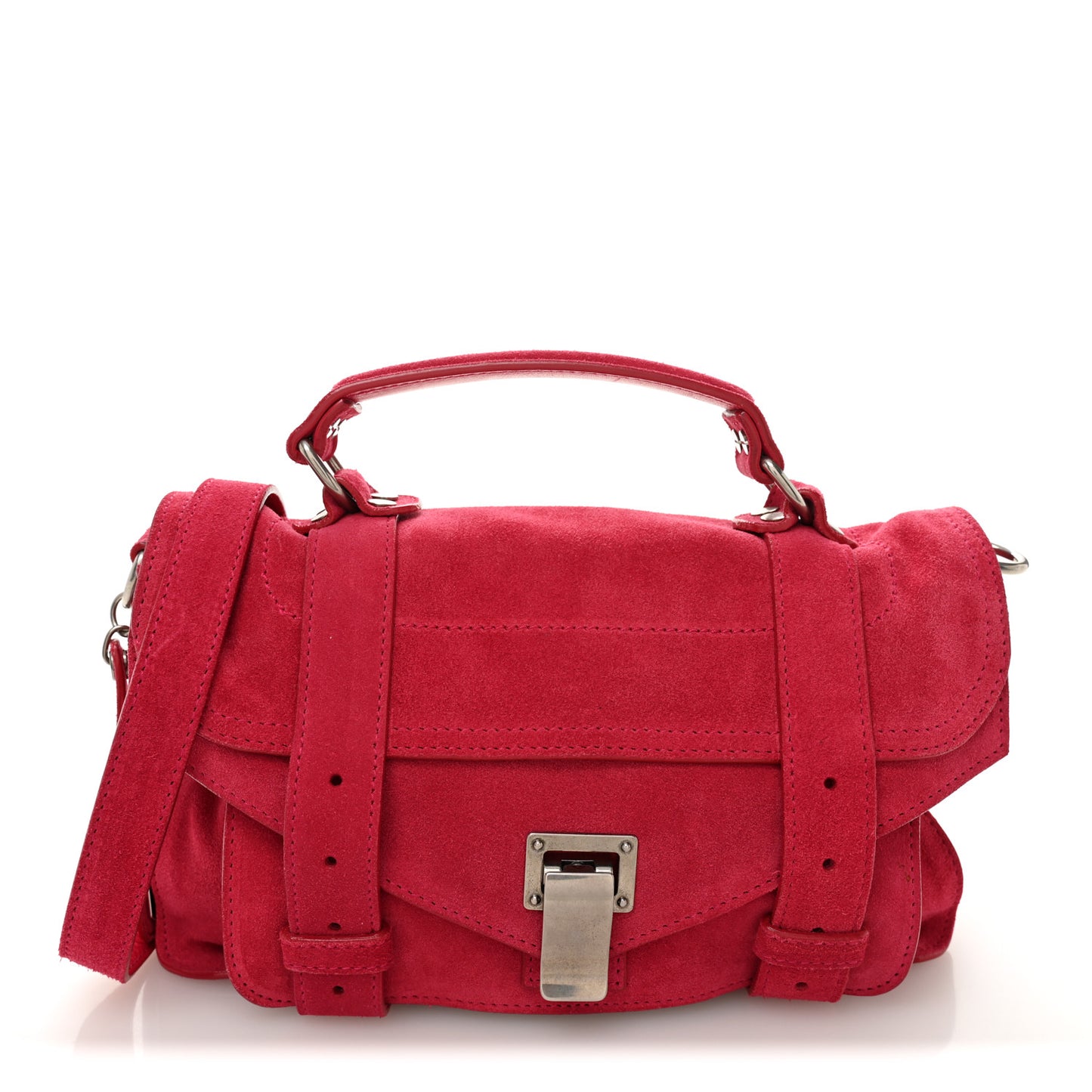 Suede Tiny PS1 Satchel Raspberry