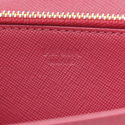 Prada Saffiano Metal Mini Crossbody Wallet Peonia 7 of 11