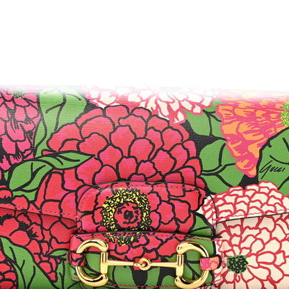 Gucci X KEN SCOTT New Shangai Calfskin Pomponica Print Horsebit 1955 Shoulder Bag Multicolor Fuxia Pompon 8 of 11