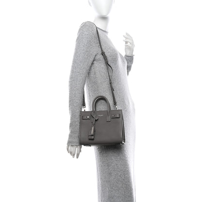 Saint Laurent Grained Calfskin Nano Supple Sac De Jour Fog 2 of 12