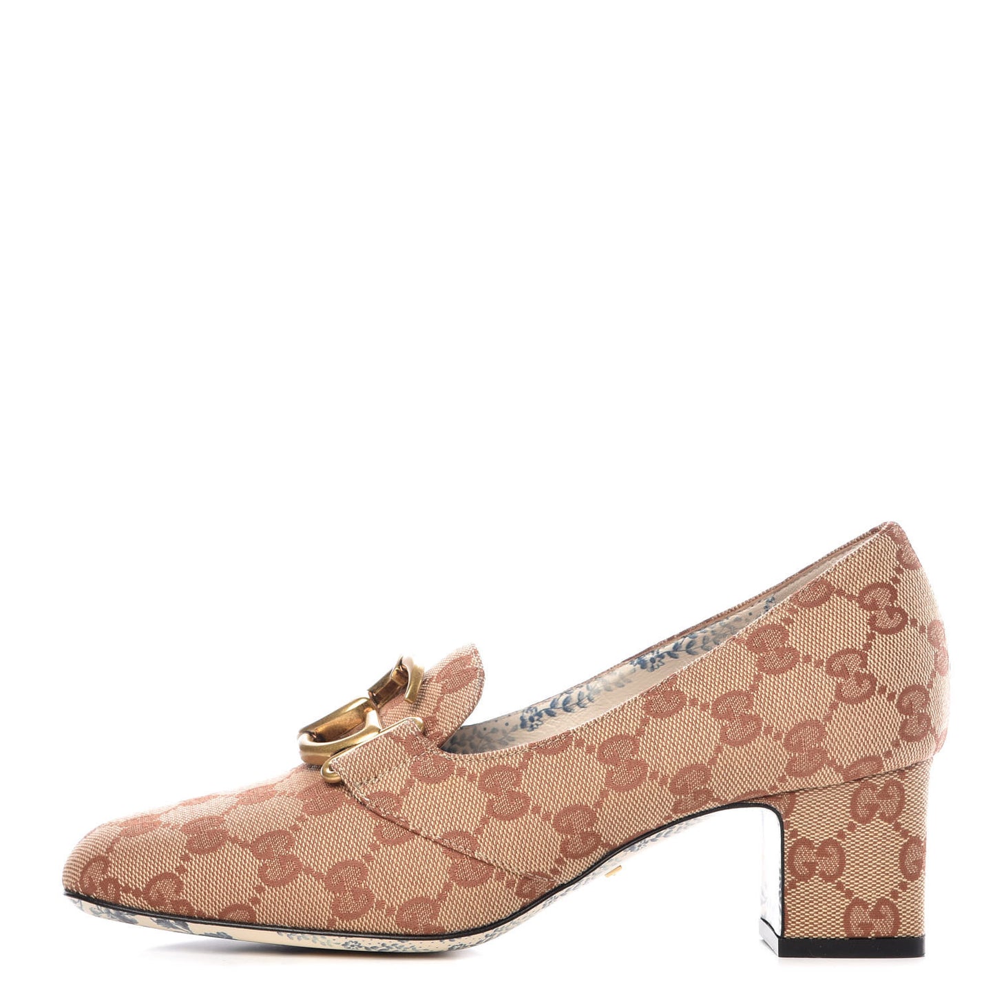 Monogram GG Victoire 55mm Loafer Pumps 37 Beige Ruggine