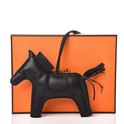Hermes Milo Lambskin Grigri Rodeo Horse Bag Charm GM So Black 4 of 4