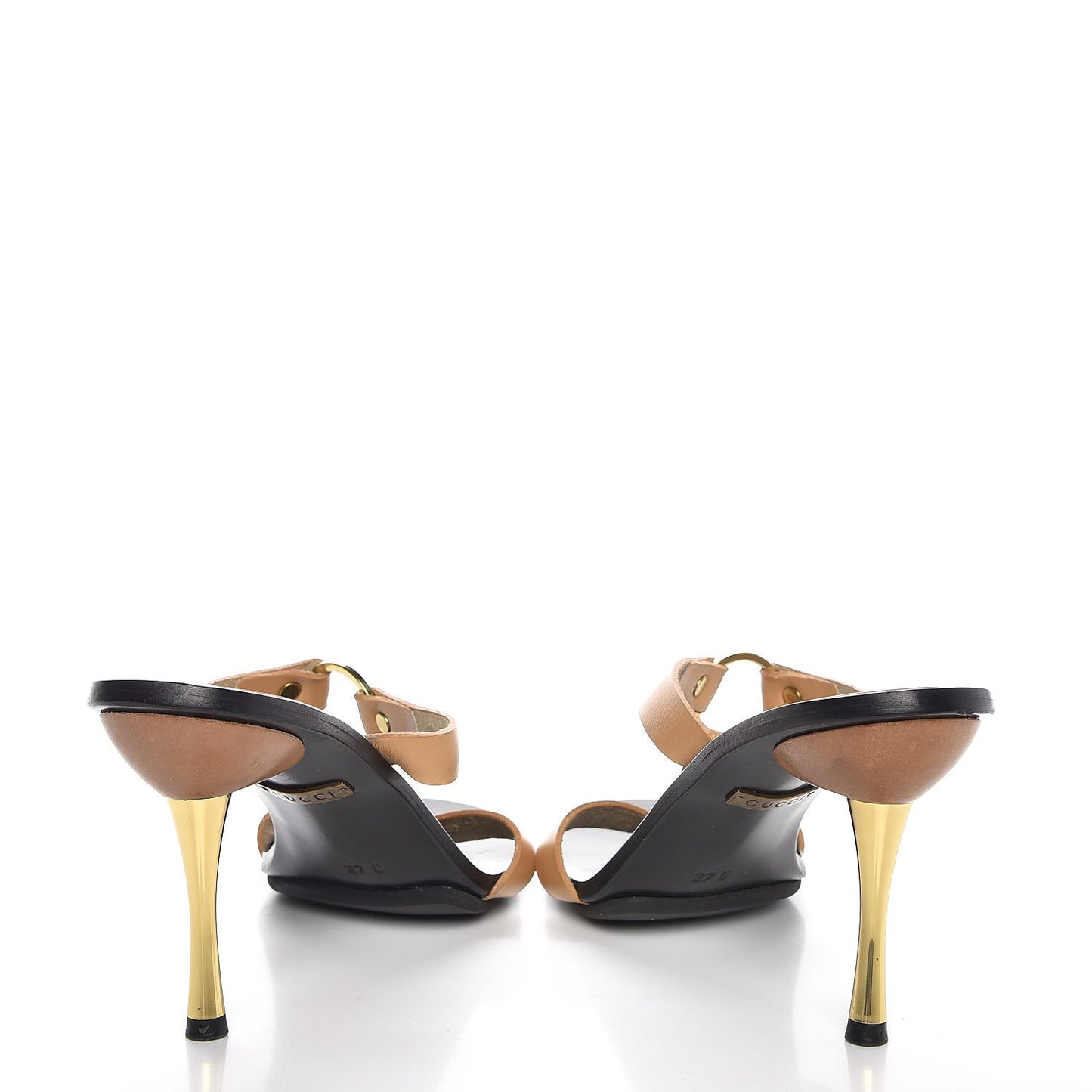 Calfskin Sandal Heels 37 Beige