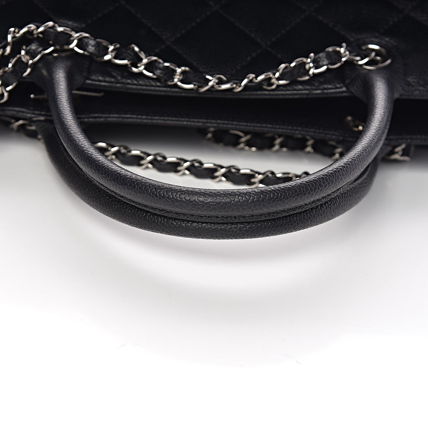 Soft Caviar CC Medium Top Handle Tote Black