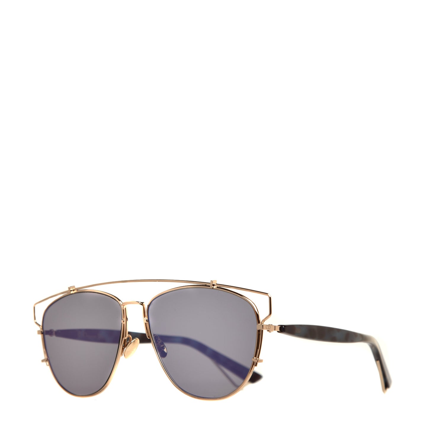 Metal Technologic Sunglasses Gold Blue