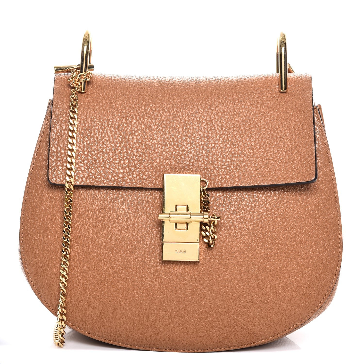 Chloe Grained Lambskin Drew Shoulder Bag Gingerbread 1 of 9