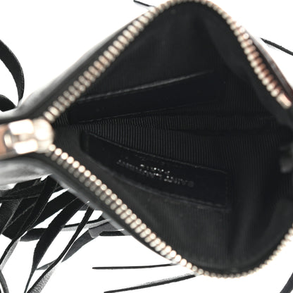 Saint Laurent Calfskin Monogram Small Fringe Key Pouch Black 5 of 7