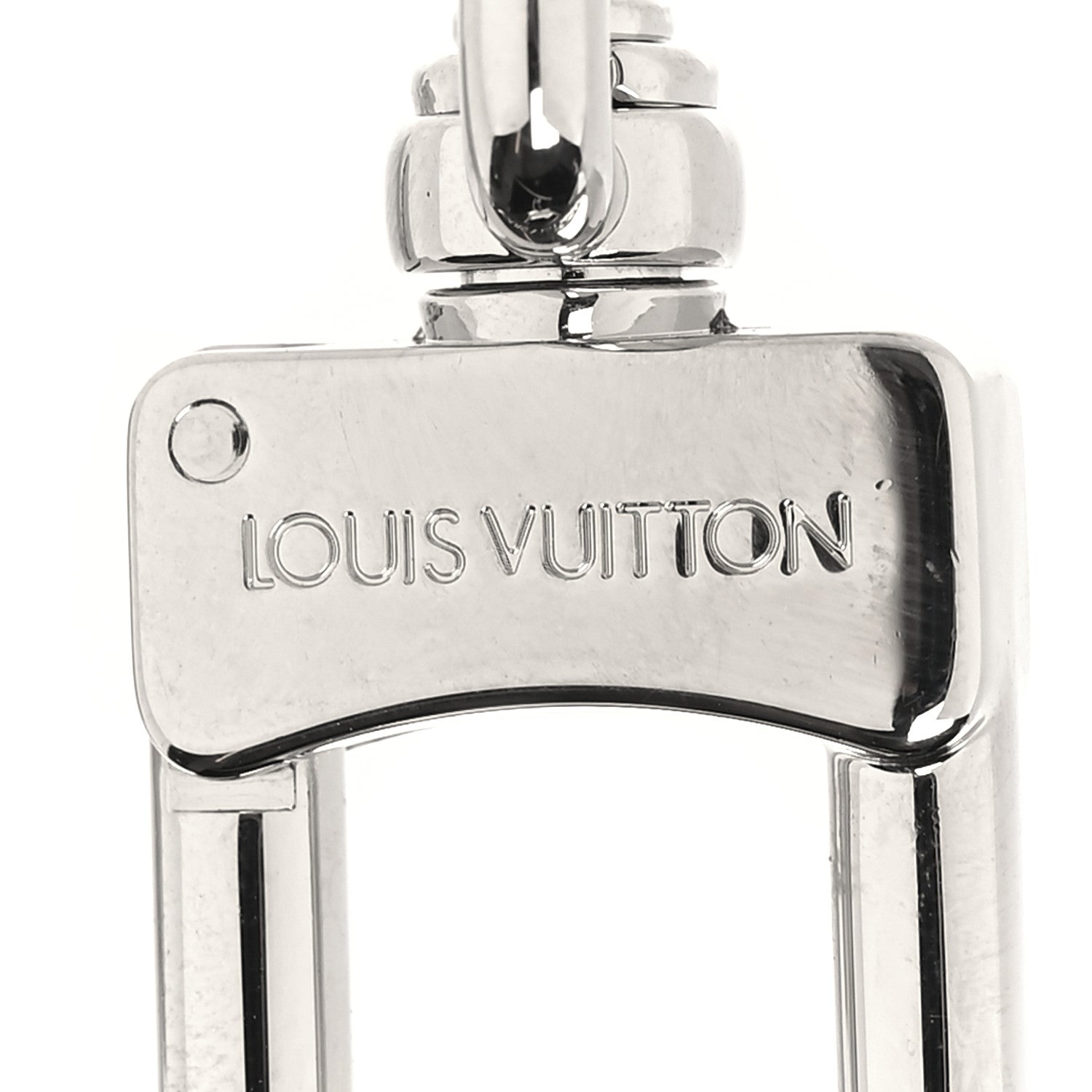 Louis Vuitton Metal Palladiium Finish LV Initiales Bag Charm Key Holder Silver 3 of 4
