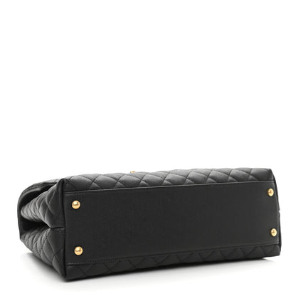 Chanel Caviar Lizard Quilted Medium Coco Handle Flap Black 4 of 10