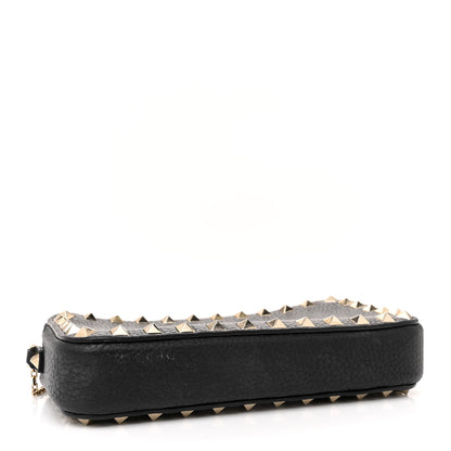 Valentino Garavani Pebbled Calfskin Rockstud Small Chain Shoulder Bag Black 4 of 11