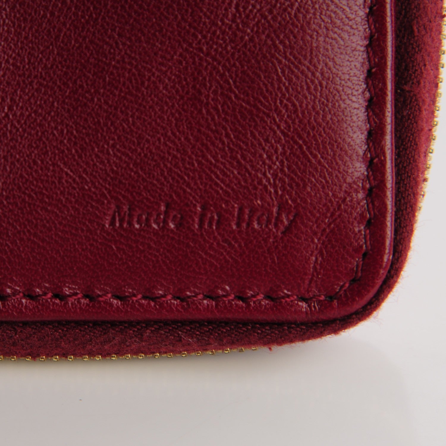 Celine Lambskin Zip Around Compact Wallet Burgundy Black 10 of 11