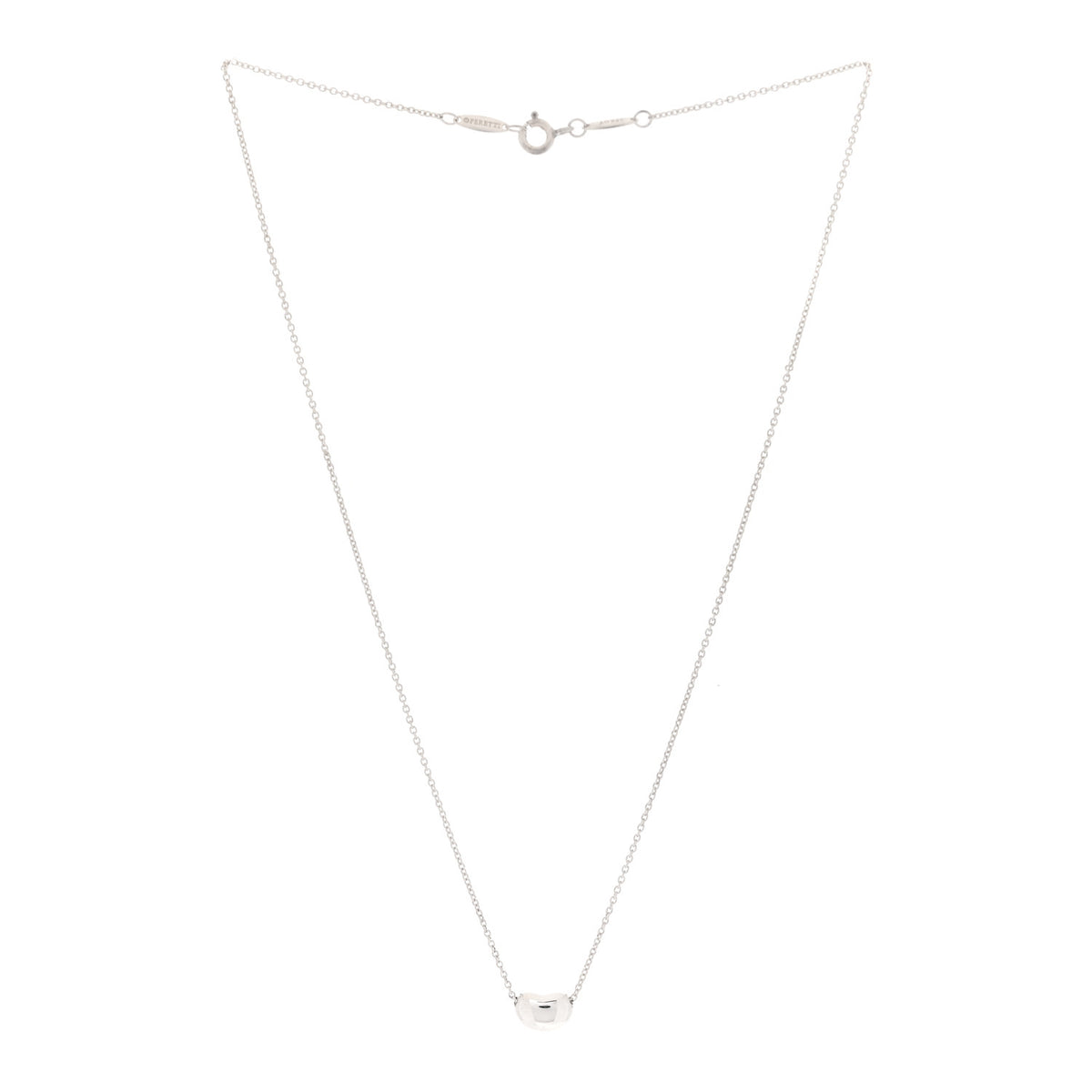 Sterling Silver 12mm Elsa Peretti Bean Pendant Necklace